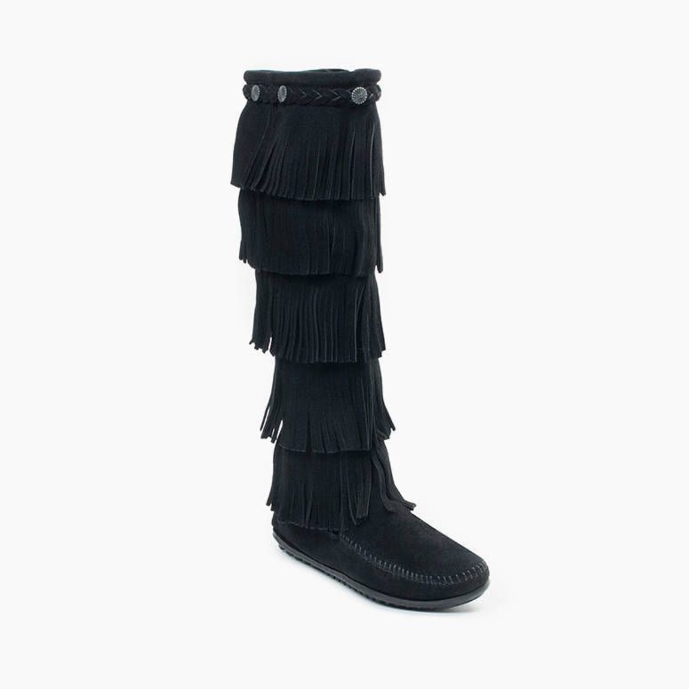 Minnetonka 5 Layer Fringe Boots New